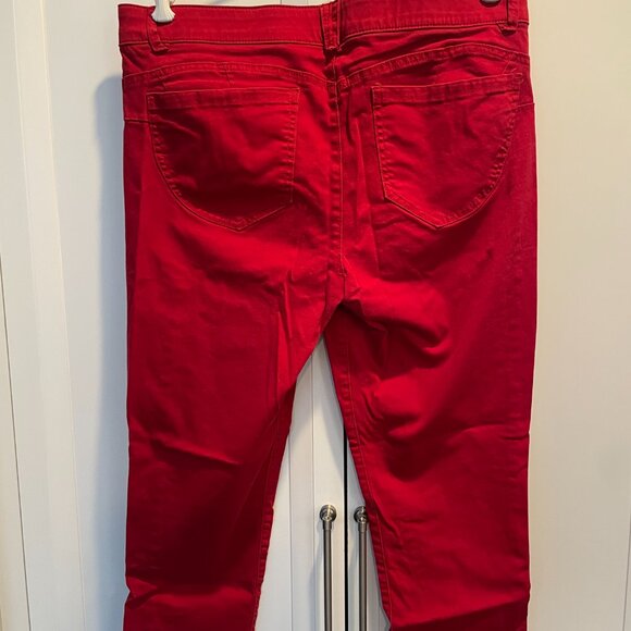 Wit & Wisdom Women Ab-Solution Crop Skinny Pants Ankle Skimmer Red Size 16 - Picture 3 of 5